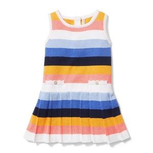 Janie and Jack Girls Stripe Pleated Sweater Dress size 5